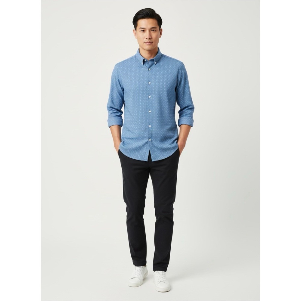 #133 Express Men Long Sleeve Button Down Casual Shirt  Stretch Size Xl 17-17 1/2